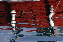 Mevagissey inner harbour reflections