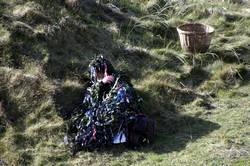 St Piran washed ashore on Penhale sands