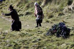 St Piran washed ashore on Penhale sands