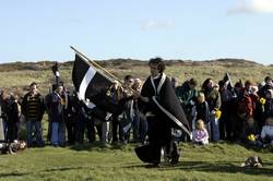 St Piran addresses the crowd