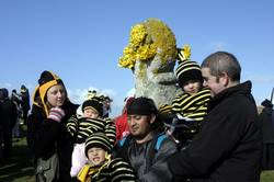 A family proudly wear the cornish colours