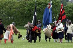 Sir Ralph Hopton and Sir Bevill Grenville greet the Earl of Stamford