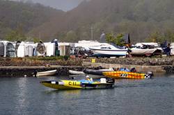 Powerboat racing - dry pits - Looe river