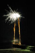 Looe New Years Eve - 2009 - Fireworks over the Banjo Pier