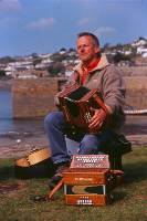 Accordian player at St Michaels Mount