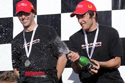 Champions Craig Davis and Rob Martin from Blue Sheets racing 1 Champions Craig Davis and Rob Martin from Blue Sheets racing 1
